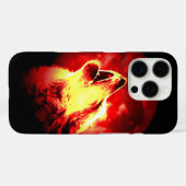 Wolf, Moon en Red Sky Case-Mate iPhone Case (Achterkant (horizontaal))