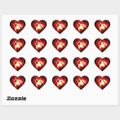 Wolf, Moon en Red Sky Hart Sticker (Vel)