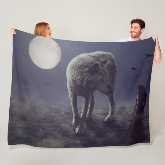 WOLF MOON FANTASY FLEECE DEKEN (In situ)