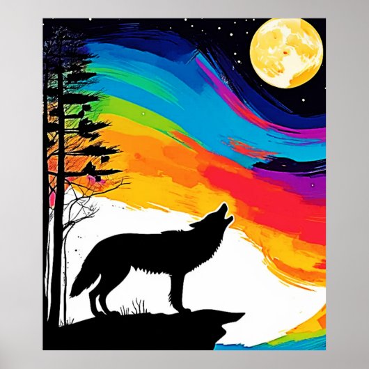 Wolf Moon Howl Art Poster (Voorkant)
