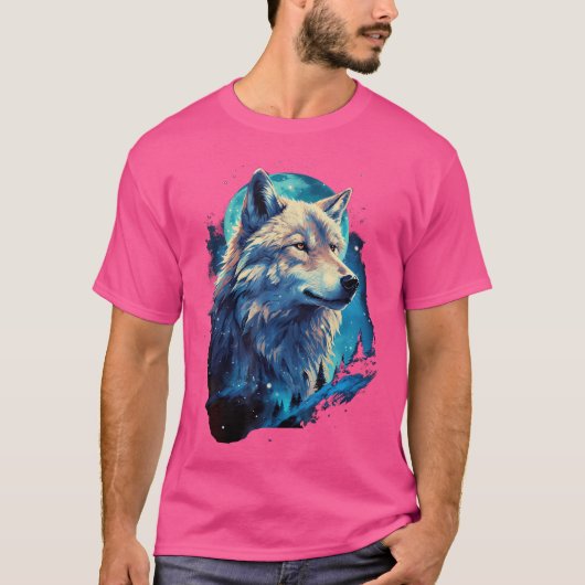 Wolf Moon Howling Lone Funny Wolves Pack of Wolves T-shirt (Voorkant)