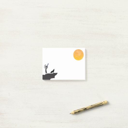 Wolf Moon Kokopelli Post-it Notes (Op bureau)