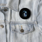 Wolf Moon Lake Wolf Howling Volle Maan Wolf Graphi Ronde Button 5,7 Cm (In situ)
