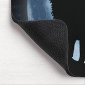 Wolf & Moon (met sterren) Mousepad Muismat (Hoek)