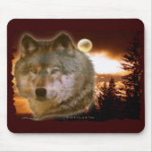 Wolf & Moon Mousepad Muismat (Voorkant)