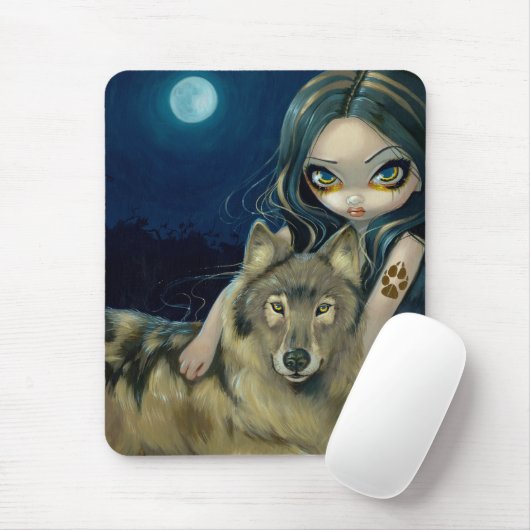 "Wolf Moon" Mousepad Muismat (Met muis)