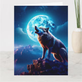 WOLF MOON NATIVE AMERICAN GREETING CARD KAART (Voorkant)