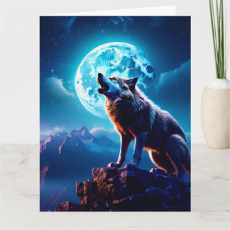 WOLF MOON NATIVE AMERICAN GREETING CARD KAART