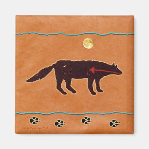Wolf Moon Painting Magneet