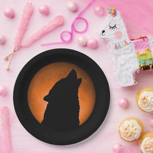 Wolf Moon Papieren Bordje (Feest)