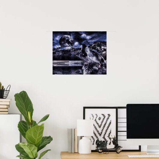 Wolf Moon Poster (Thuiskantoor)