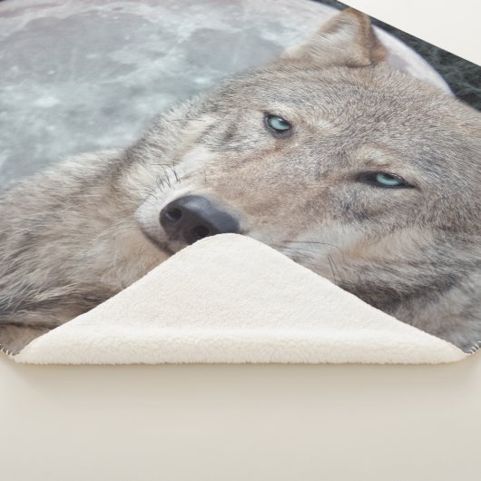 Wolf Moon Sherpa Blanket Sherpa Deken (3/4)