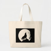 Wolf & Moon Silhoutte Grote Tote Bag (Voorkant)
