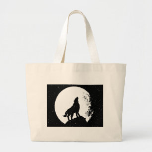 Wolf & Moon Silhoutte Grote Tote Bag