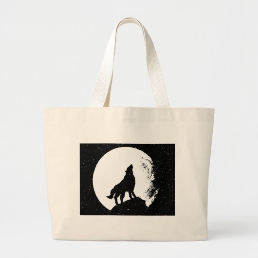 Wolf & Moon Silhoutte Grote Tote Bag (Voorkant)