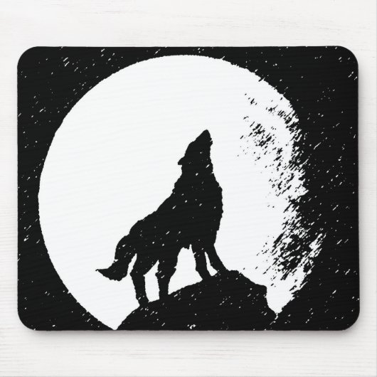 Wolf & Moon Silhoutte Muismat (Voorkant)