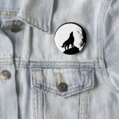 Wolf & Moon Silhoutte Ronde Button 5,7 Cm (In situ)