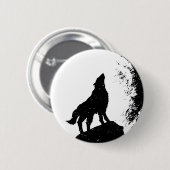 Wolf & Moon Silhoutte Ronde Button 5,7 Cm (Voorkant /achterkant)