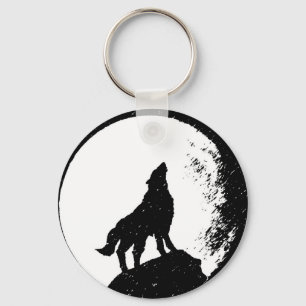 Wolf & Moon Silhoutte Sleutelhanger