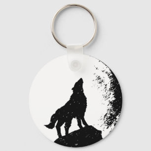Wolf & Moon Silhoutte Sleutelhanger