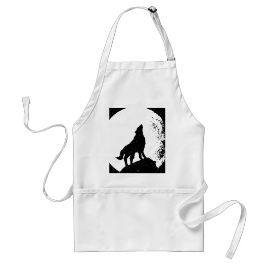 Wolf & Moon Silhoutte Standaard Schort (Voorkant)