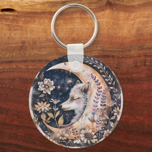 Wolf Moon Sleutelhanger (Achterkant)