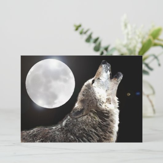 Wolf & Moon uitnodiging (Staand voorkant)
