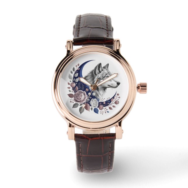 Wolf & Moon Watch Horloge (Voorkant)