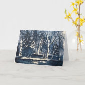 Wolf Moon Waterverf Blank Wenskaart Kaart (Gele Bloem)