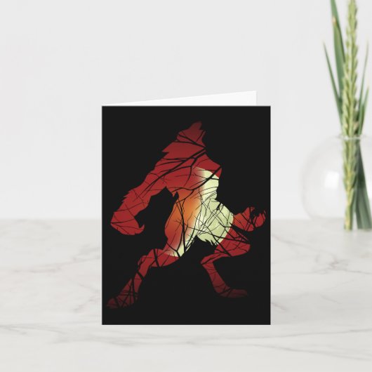 Wolf Moon Werewolf Silhouette Halloween C Kaart (Voorkant)