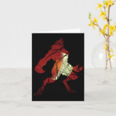 Wolf Moon Werewolf Silhouette Halloween C Kaart (Gele Bloem)