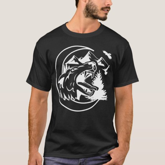 Wolf Moon Wild Mountain Wolf huilen Dierenavond T-shirt (Voorkant)