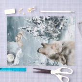 Wolf Moon Winter Landscape Waterverf Owl Tissuepapier (Craft)