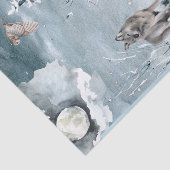 Wolf Moon Winter Landscape Waterverf Tissuepapier (Detail)