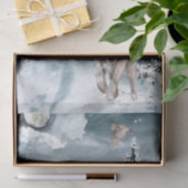 Wolf Moon Winter Landscape Waterverf Tissuepapier (Geschenk)