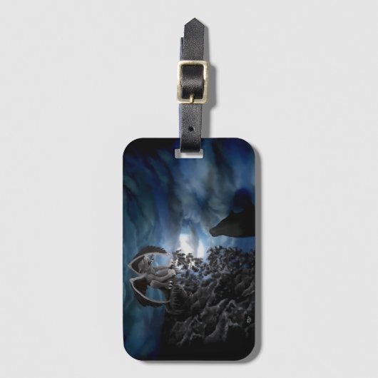 Wolf Moon - Wolf met Golem Bagagelabel (Voorkant (verticaal))