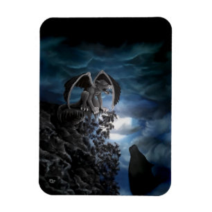Wolf moon - Wolf met Golem Magneet