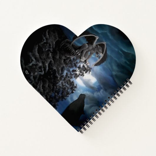 Wolf Moon - Wolf met Golem Notitieboek (Achterkant)