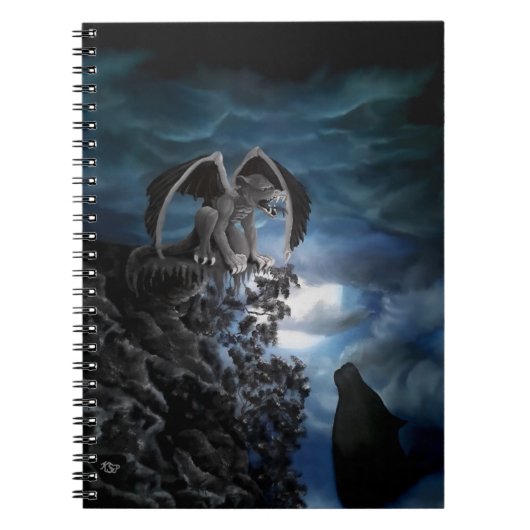 Wolf Moon - Wolf met Golem Notitieboek (Voorkant)