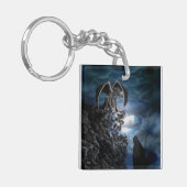 Wolf Moon - Wolf met Golem Sleutelhanger (Voorkant Links)