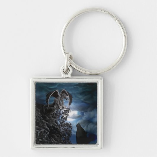 Wolf Moon - Wolf met Golem Sleutelhanger (Voorkant)