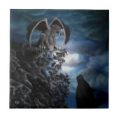 Wolf Moon - Wolf met Golem Tegeltje (Voorkant)