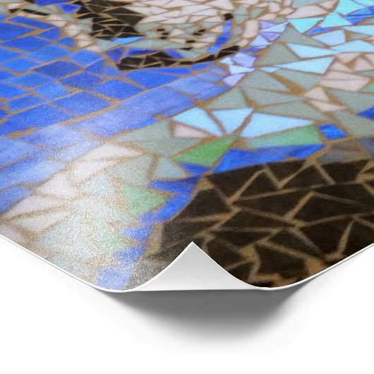 Wolf Mosaic Foto Afdruk (Hoek)