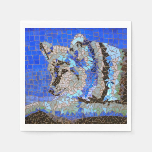 Wolf Mosaic Servetten (Voorkant)