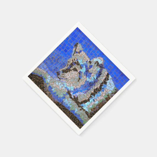 Wolf Mosaic Servetten (Hoek)