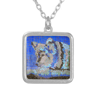 Wolf Mosaic Zilver Vergulden Ketting