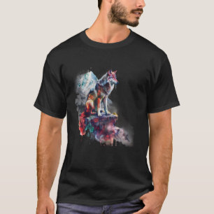 Wolf Motif Dierenvriend Forest Art Wild Animal Nat T-shirt