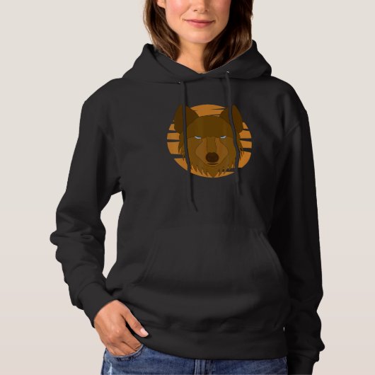 Wolf Motif Predator Face Wolfs Hoodie (Voorkant)