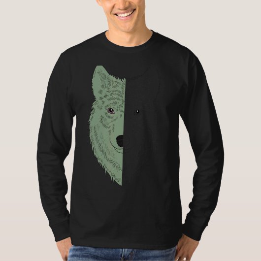 Wolf Motif Predator Face Wolfs T-shirt (Voorkant)