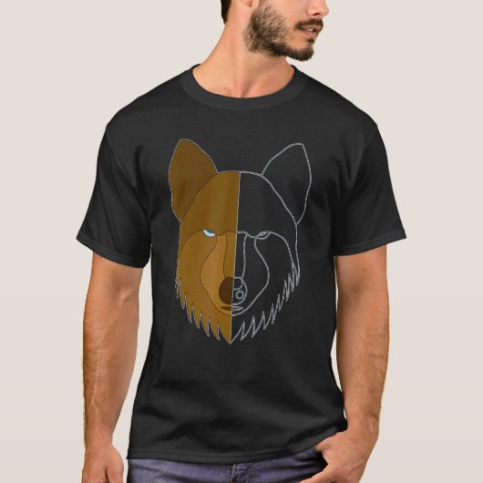 Wolf Motif Predator Face Wolfs T-shirt (Voorkant)